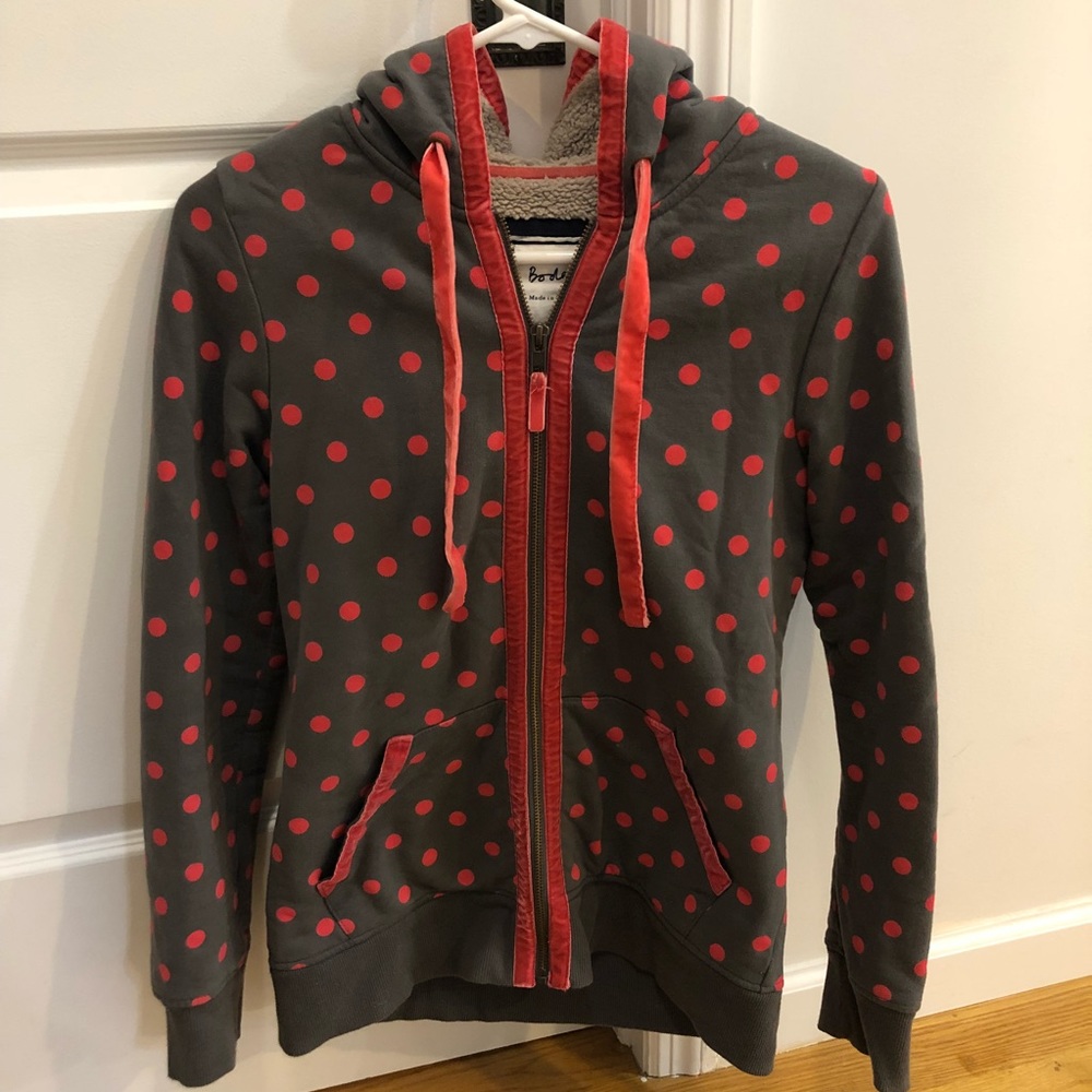 Boden velvet trim sherpa-lined hoodie — so cute!